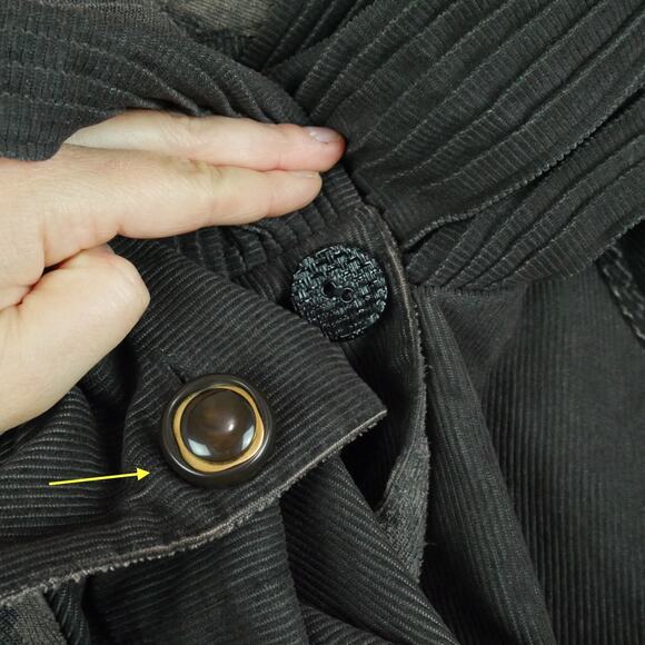 Y2K Large Jacket Reversible Corduroy Brown Houndstooth Parisian Hood Art to Wear - Picture 3 of 13